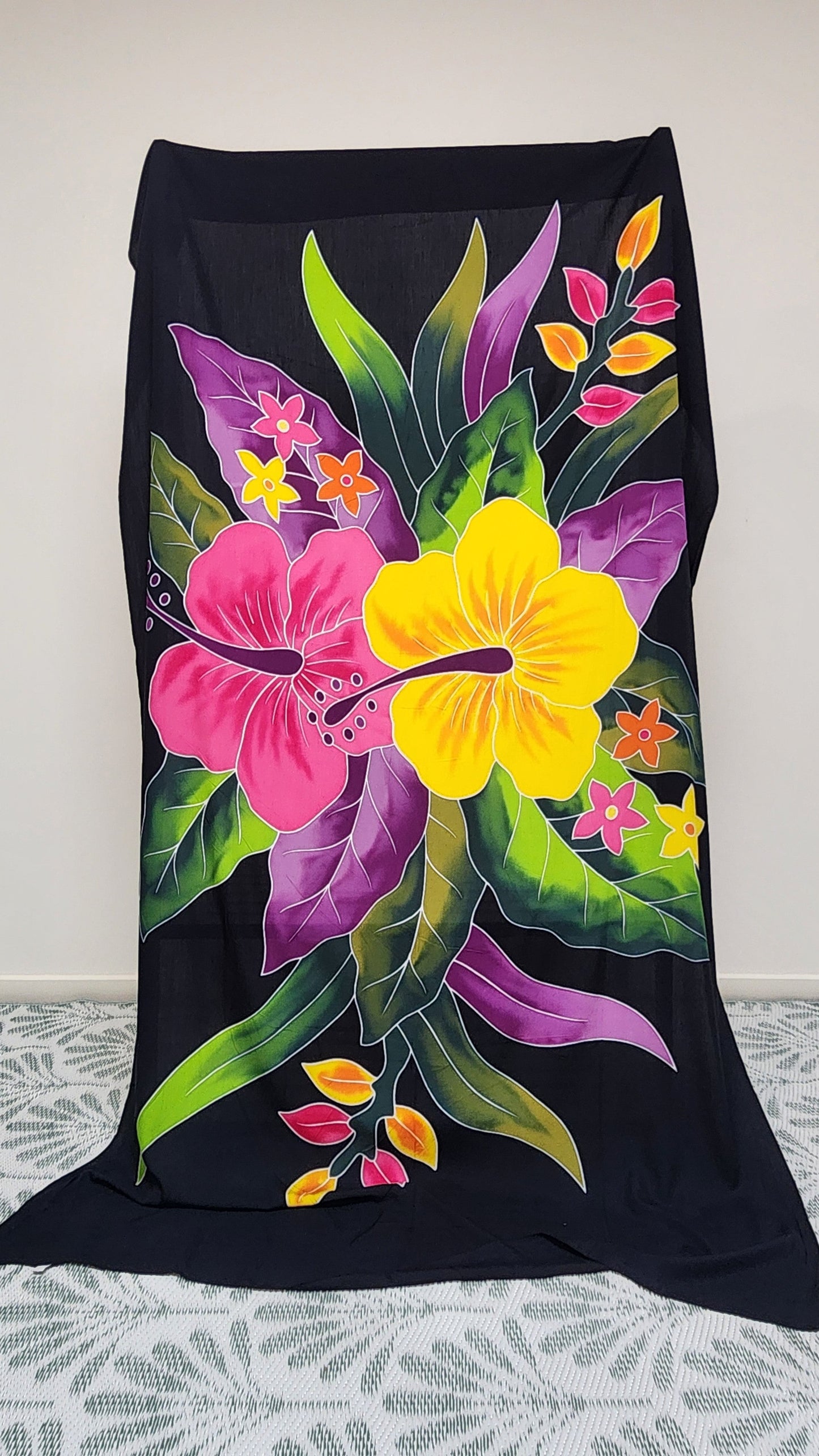 Black Sarong with vibrant print